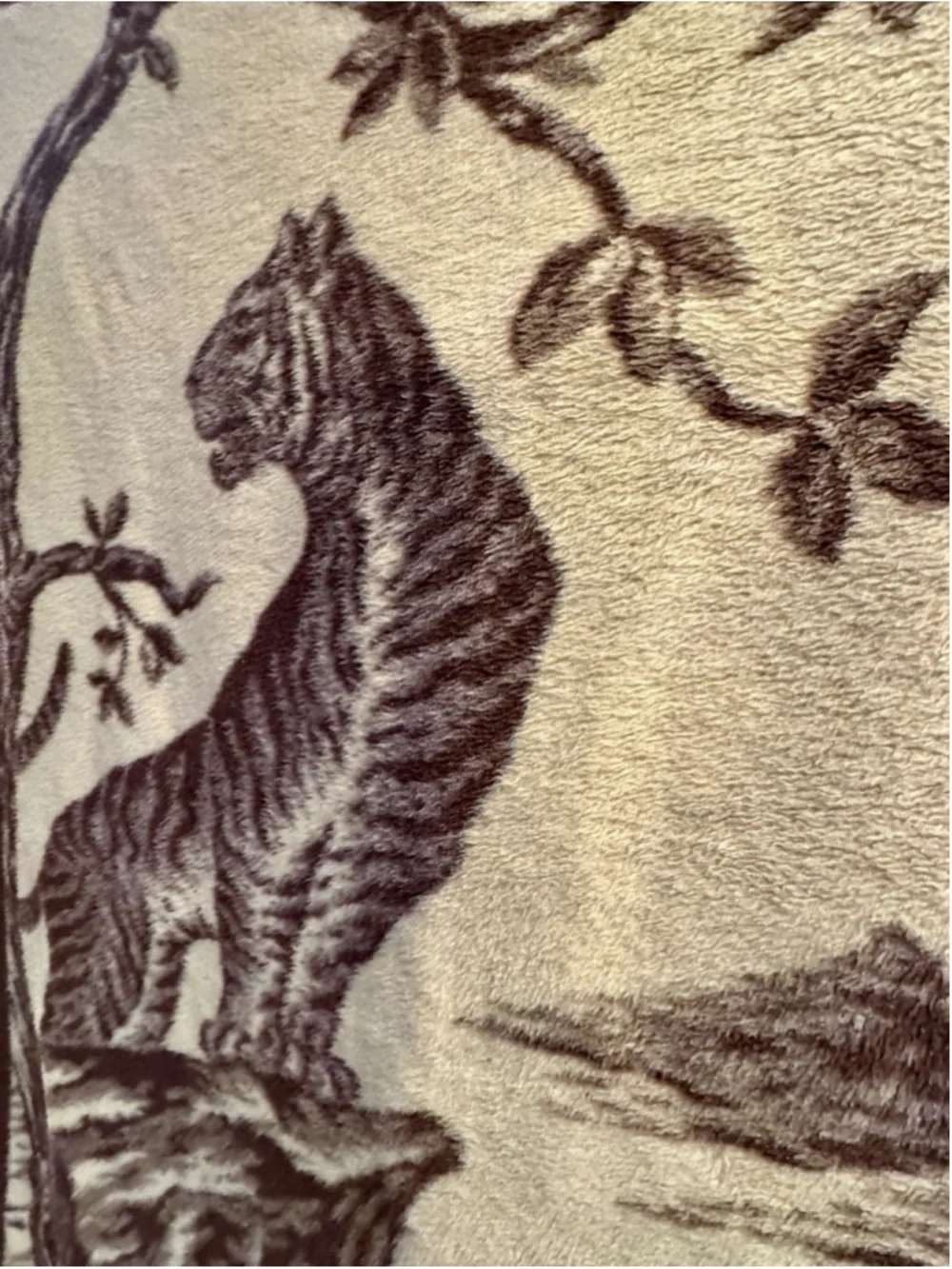 Vintage Tiger Blanket Korean Mink StylePlush Throw Brown Tan San Marcos 74x60